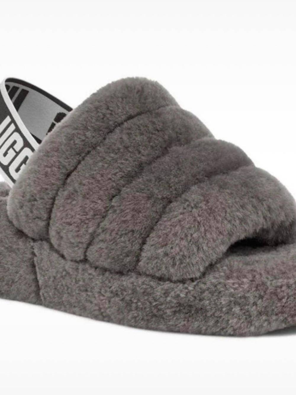 UGG Cozy Plush Slide Sandal - Charcoal Gray box not included